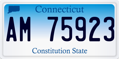 CT license plate AM75923