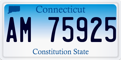 CT license plate AM75925