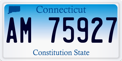 CT license plate AM75927
