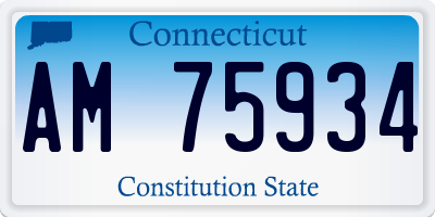 CT license plate AM75934