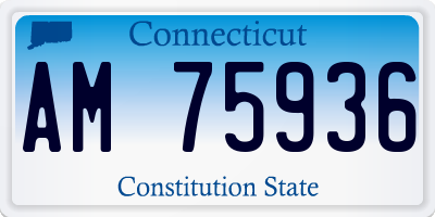 CT license plate AM75936