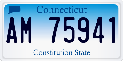 CT license plate AM75941
