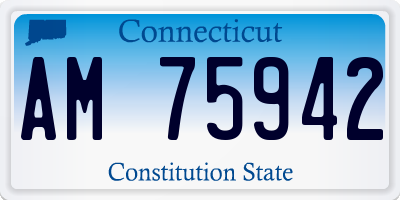 CT license plate AM75942