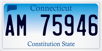 CT license plate AM75946