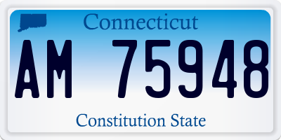 CT license plate AM75948