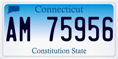 CT license plate AM75956