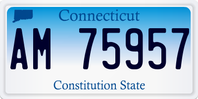 CT license plate AM75957