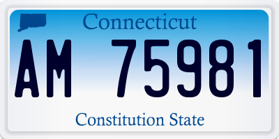 CT license plate AM75981