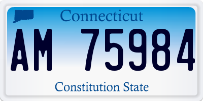 CT license plate AM75984