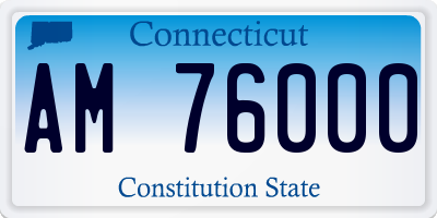 CT license plate AM76000