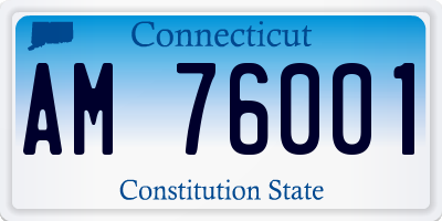 CT license plate AM76001