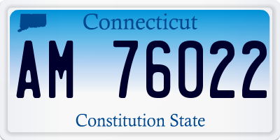 CT license plate AM76022