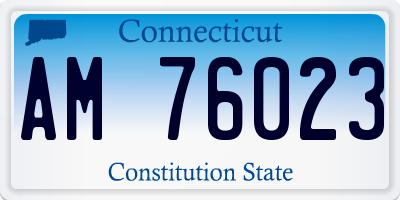 CT license plate AM76023