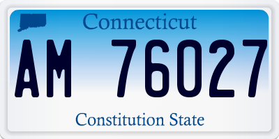 CT license plate AM76027