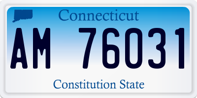 CT license plate AM76031