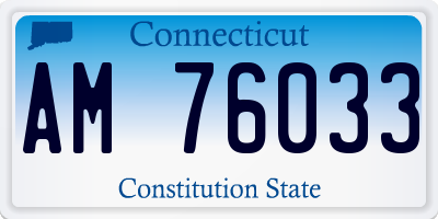 CT license plate AM76033