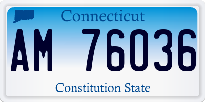 CT license plate AM76036