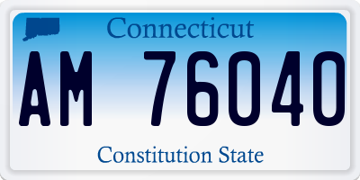 CT license plate AM76040