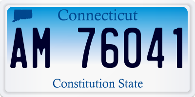 CT license plate AM76041