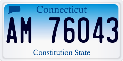CT license plate AM76043