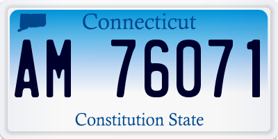 CT license plate AM76071