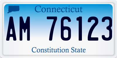 CT license plate AM76123