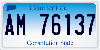 CT license plate AM76137