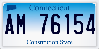 CT license plate AM76154