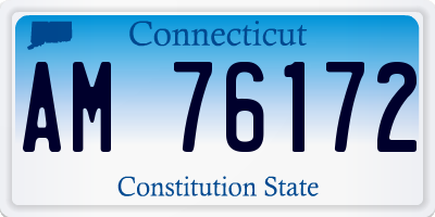 CT license plate AM76172