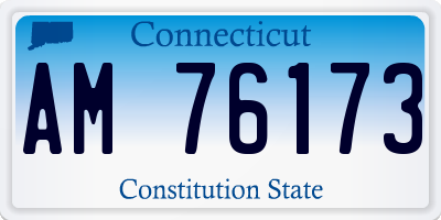 CT license plate AM76173