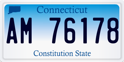 CT license plate AM76178