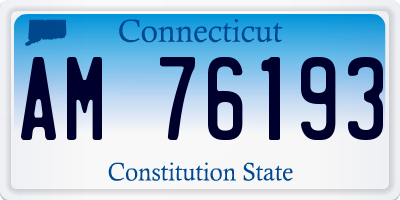 CT license plate AM76193