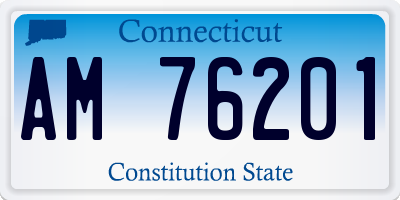 CT license plate AM76201