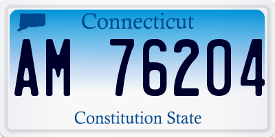 CT license plate AM76204