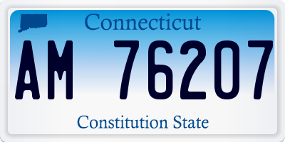 CT license plate AM76207