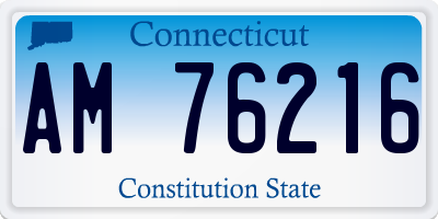 CT license plate AM76216