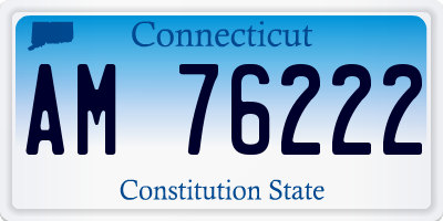 CT license plate AM76222