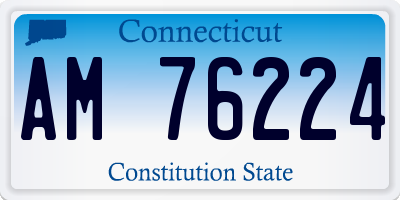CT license plate AM76224