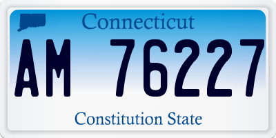 CT license plate AM76227