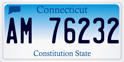 CT license plate AM76232