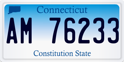 CT license plate AM76233