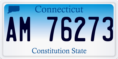 CT license plate AM76273