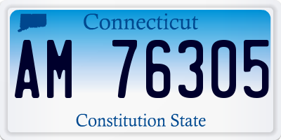 CT license plate AM76305