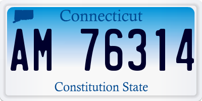 CT license plate AM76314