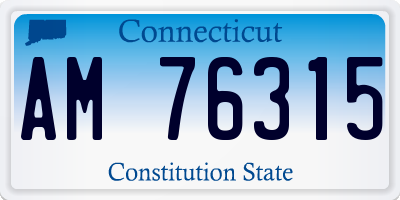 CT license plate AM76315
