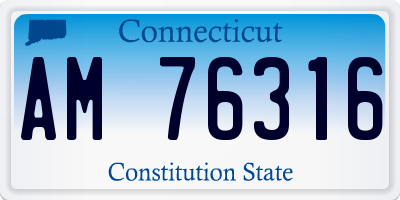 CT license plate AM76316