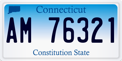 CT license plate AM76321