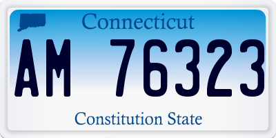 CT license plate AM76323