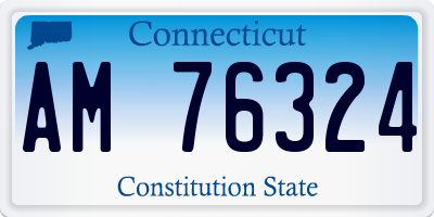 CT license plate AM76324