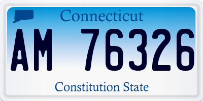 CT license plate AM76326